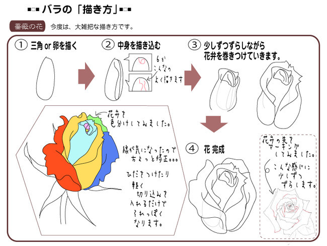 各種花的簡單畫法，一步一步教你畫鮮花