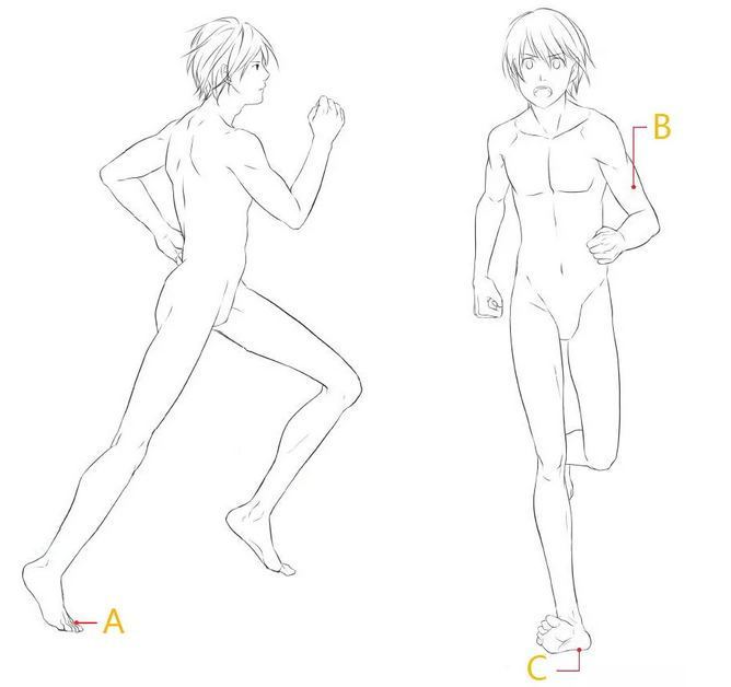 動漫人物奔跑、跳躍、走路、站立、睡覺姿勢的畫法