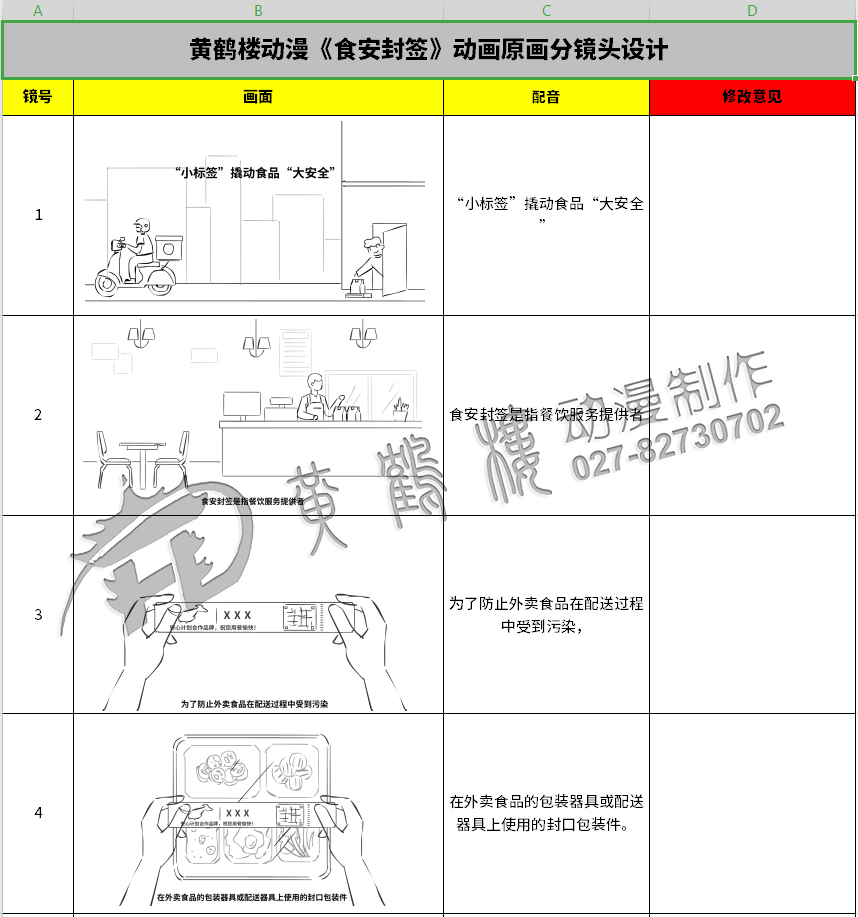 《食安封簽》動畫片制作線稿分鏡頭設(shè)計